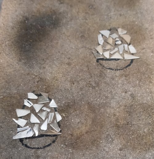 Judy Larson's Five Golden Rings Earrings - , Holiday Designs, Butane Torch, Soldering, Solder, Lay out small scrap cut pieces close together